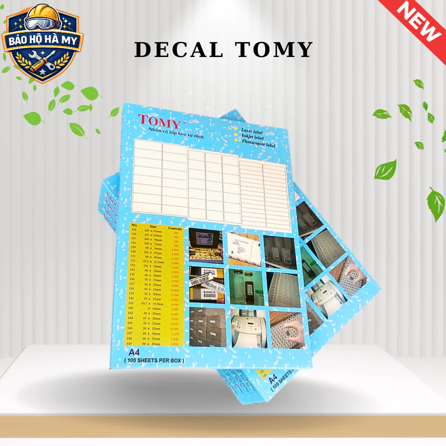 Giấy Decal TOMMY A4 100 tờ/xấp (số 125 đến 149), nhãn dán chất lượng, chính hãng Tommy