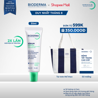 Kem dưỡng hỗ trợ giảm mụn chuyên sâu cho da mụn nhẹ đến trung bình Bioderma Sébium Kerato+ 30ml