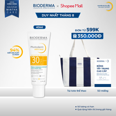 Chống nắng dành cho da mụn Bioderma Photoderm Akn Mat Spf30 - 40ml