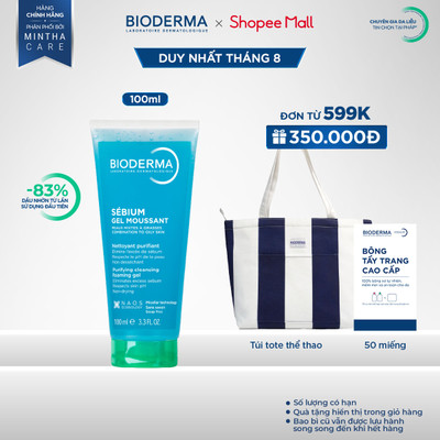 Gel rửa mặt tạo bọt, không chứa xà phòng Bioderma Sebium Gel Moussant - 100ml