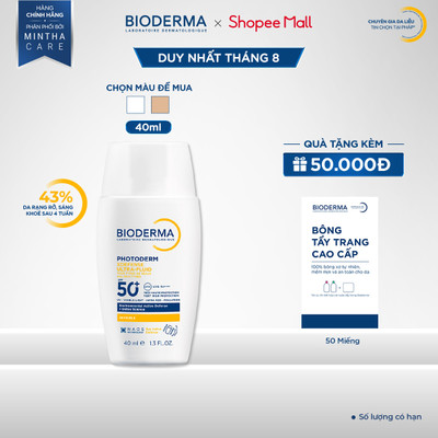 Sữa chống nắng Bioderma phổ rộng ráo mịn, bảo vệ da toàn diện Photoderm XDefense Ultra-fluid SPF50+ 40ml