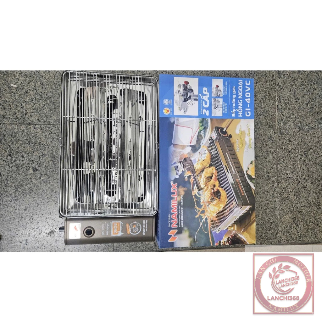 Bếp Nướng Gas Hồng Ngoại Namilux GM 2220PS - Xám Nâu, Kích Thước 499x288x132mm