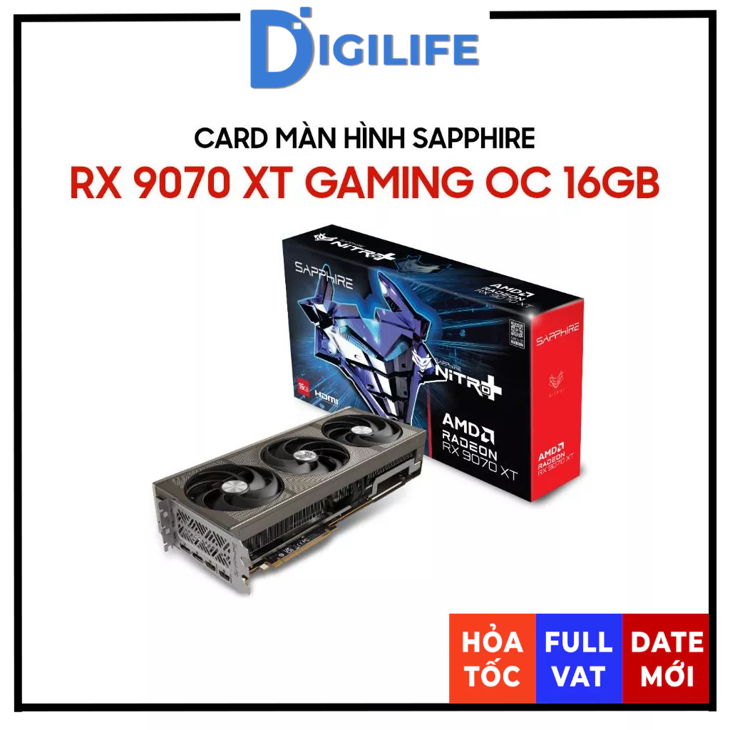 Card màn hình Sapphire Nitro+ / Pure AMD Radeon RX 9070 XT Gaming OC 16GB GDDR6 (11348-01-20G)