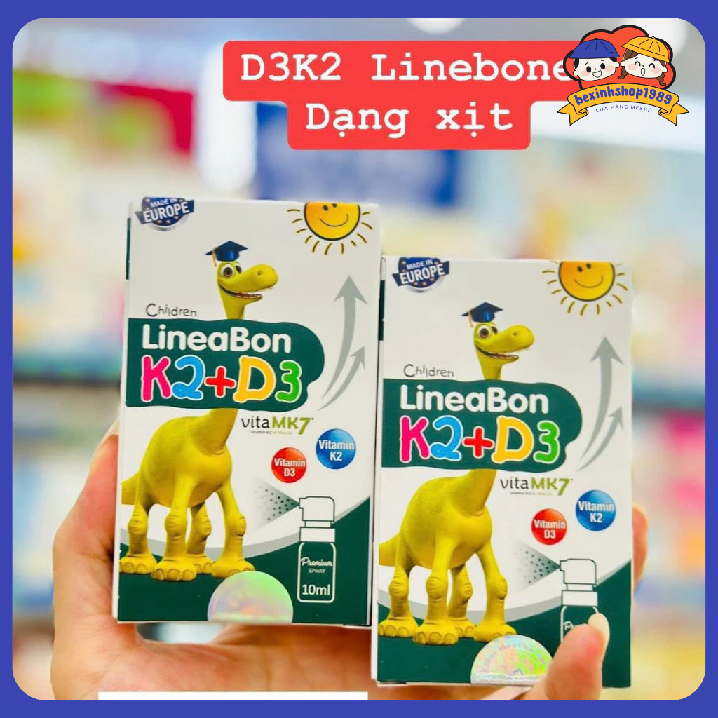 [Tem Phụ] Vitamin Lineabon K2+D3 dạng xịt lọ 10ml