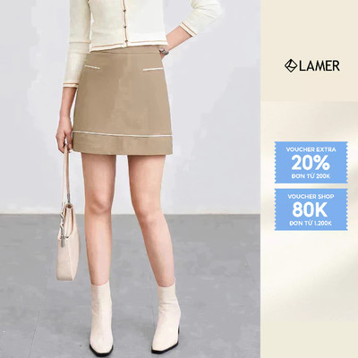 Chân Váy VIEN TRAN Dáng A Kẹp Lé Phối Màu V62R23Q002