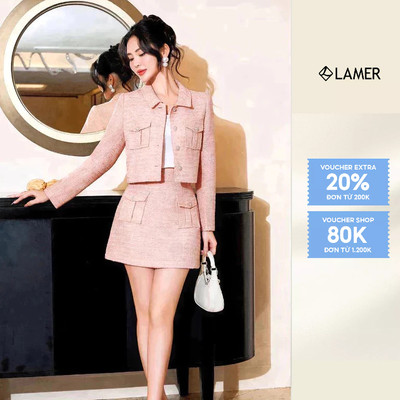 Chân Váy Dạ Tweed Dáng A Túi Ốp VIEN TRAN V62R23T002