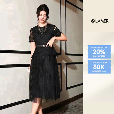 Đầm dạ hội ren phối lưới SHE'S BACK S63L23Q061