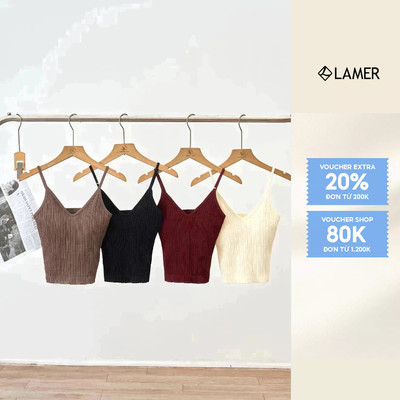 Áo 2 dây cổ tim đệm ngực thoáng khí MCHIC N61O25Q012