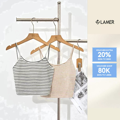 Áo 2 dây croptop lưng sâu thun tăm VIEN TRAN D61T25H006