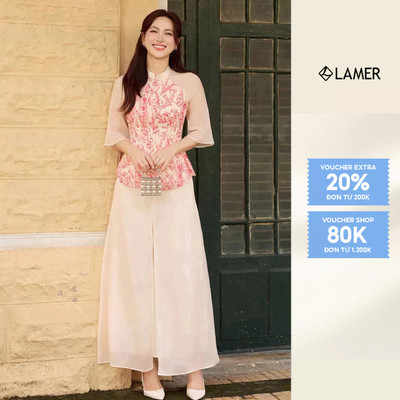 [LAMER X PHƯƠNG ANH ĐÀO] Quần Váy Ống Rộng Phủ Voan VIEN TRAN Quần Pháp Phục Suông Rộng V64W24Q020