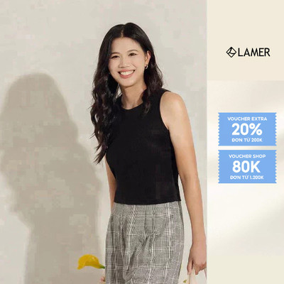 Áo Thun Yếm Sát Nách Croptop Đính Logo VIEN TRAN V61R24H028
