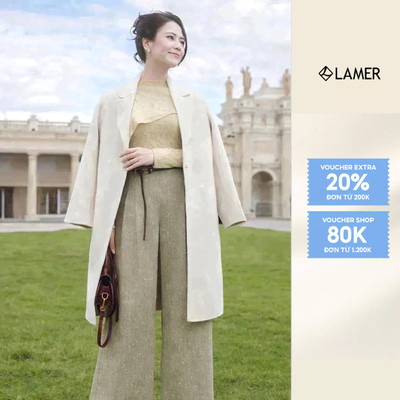 [LAMER x VIỆT HOA] Áo Dạ Nữ Dáng Dài LAMER Cổ Vest, Áo Dạ Khâu Tay Lông Cừu Thiết Kế Cao Cấp L65W24T016