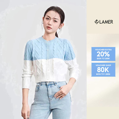 Áo Len Nữ Dáng Ngắn Phối 2 Màu LAMER V61W23T020
