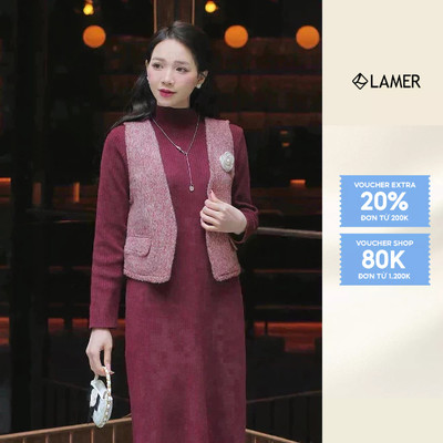 Áo Ghile Dạ Dáng Ngắn Suông Cổ Tim LAMER L65G24T024