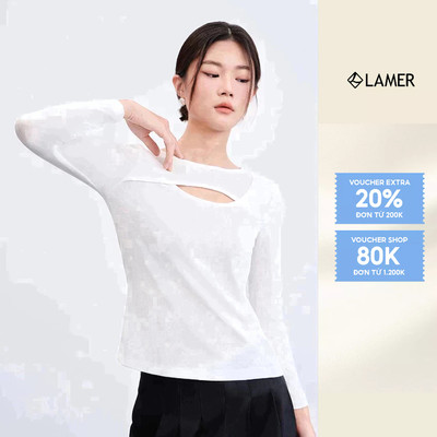 Áo len thun VIEN TRAN cutout xẻ trên ngực cách điệu V61B24Q043