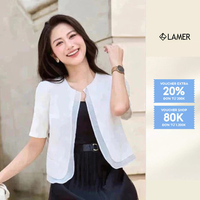 Áo Vest 2 Lớp Dáng Suông Tay Lỡ Phối Voan VIEN TRAN L65B24Q017