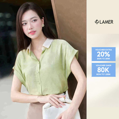 Áo Sơ Mi Nữ Cổ Đức Vai Chờm LAMER O61H25H023