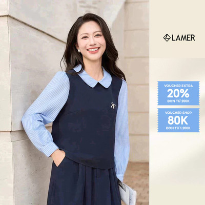 Áo Sơ Mi Dài Tay Phối Cổ Sen Lamer O61B25Q011