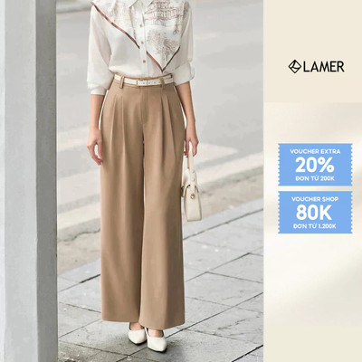Quần Ông Rộng LAMER Dáng Ly Bung ( KHÔNG KÈM ĐAI) Công Sở L64W26Q005