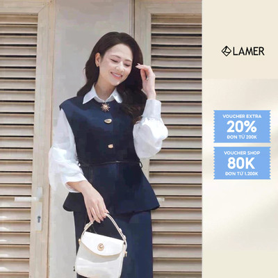 [LAMER x VIỆT HOA] Áo Sơ Mi Nữ Cổ Đức Tay Bồng L61H25Q045