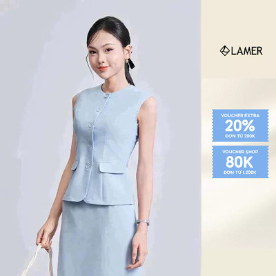 Áo Gile Nữ Cổ Tròn Dáng Ôm Áo Sát Nách Nữ Công Sở LAMER V65G25H002