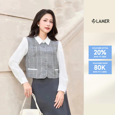 Áo Sơ Mi Nữ Phối Cổ Đức Dài Tay LAMER O61H25Q010
