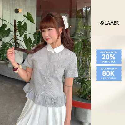 Áo Sơ Mi Nữ LAMER FASHION Cổ Phối Tầng Bèo Công Sở Trẻ Trung H61H25H015