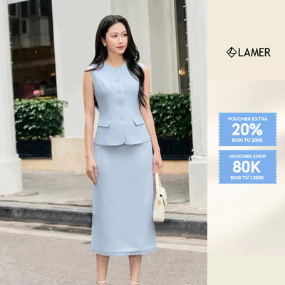 Áo Gile Nữ Cổ Tròn Dáng Ôm Áo Sát Nách Nữ Công Sở VIEN TRAN V65G25H002