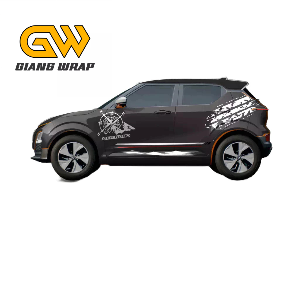 Tem Dán Xe VF5 Offroad - Decal La Bàn Leo Núi Dán Sườn Xe Cá Tính, Mạnh Mẽ, Thể Thao- tem 2 bên sườn