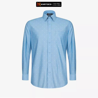 Áo sơ mi nam KHATOCO Tailor fit dài tay mã A1MD568T1-CNIN 098-2803-D