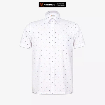 Áo sơ mi nam KHATOCO Tailor Fit ngắn tay mã A1MN538T2-CNIN 136-2804-N