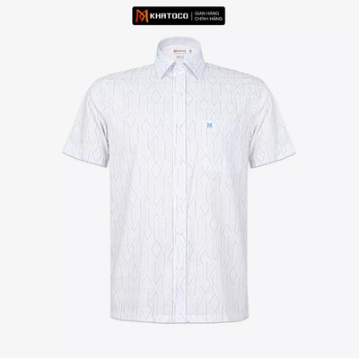 Áo sơ mi nam KHATOCO Tailor ngắn tay mã A1MN538T2-CNIN 147-2805-N