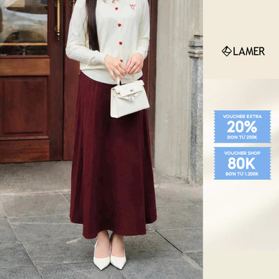 Chân Váy Len Dáng Xoè Cạp Chun Freesize Xếp Ly Hai Bên LAMER N62L25T002