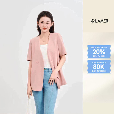 Áo vest hai lớp dáng suông cài cúc VIEN TRAN V65B25Q007