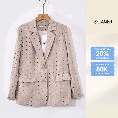 Áo Blazer Dáng Rộng Họa Tiết Nơ VIEN TRAN V65B24Q013