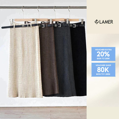 Chân Váy Len Dáng Suông Dài Kèm Thắt Lưng LAMER N62T25T001