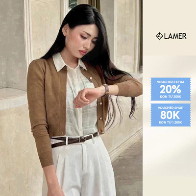 Áo Len Cardigan Dáng Croptop Áo Khoác Len Dài Tay Lông Thỏ Mềm Mịn VIEN TRAN V65C22T024
