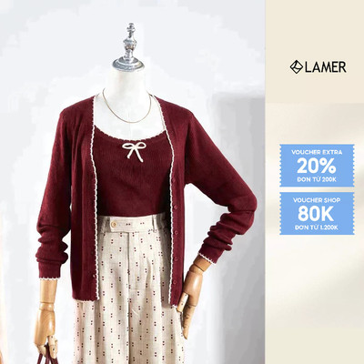 Áo Cardigan Len Phối Viền, Áo 2 Dây Len Bản To VIEN TRAN V65C25T002 V61B25T001