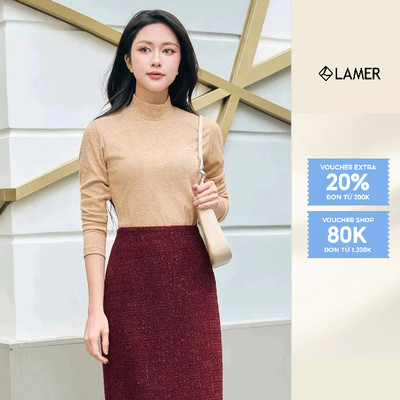 Áo Len Giữ Nhiệt Dáng Ôm Cổ 5 Phân Áo Len Tăm Dài Tay VIEN TRAN O61O25T008