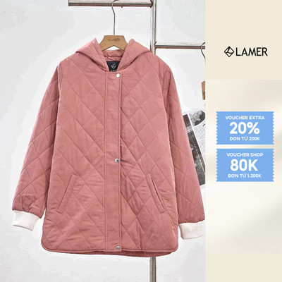 Áo phao nữ dáng suông cổ mũ tay bo LAMER L65P24T007