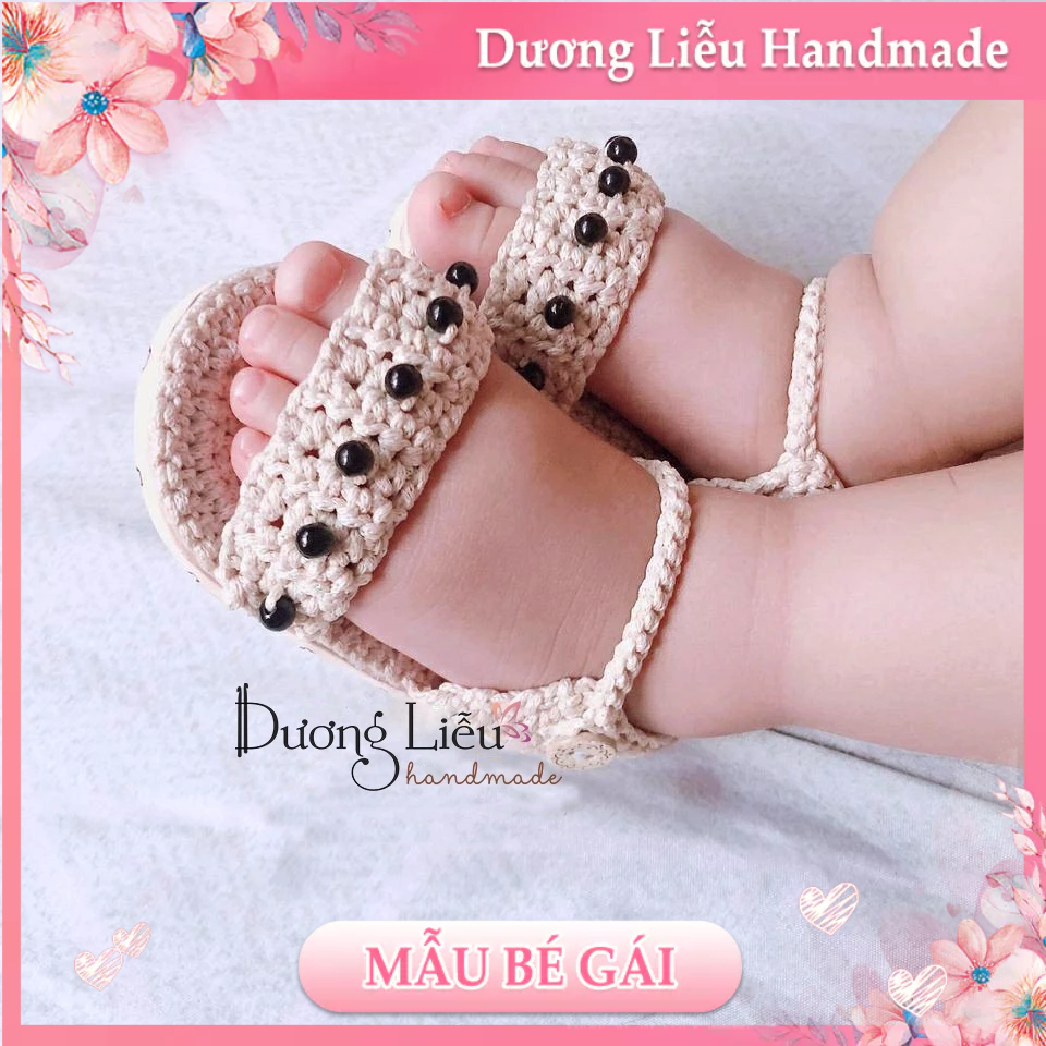 Dép sandal cho bé yêu có dán đế chống trượt - Dương liễu handmade