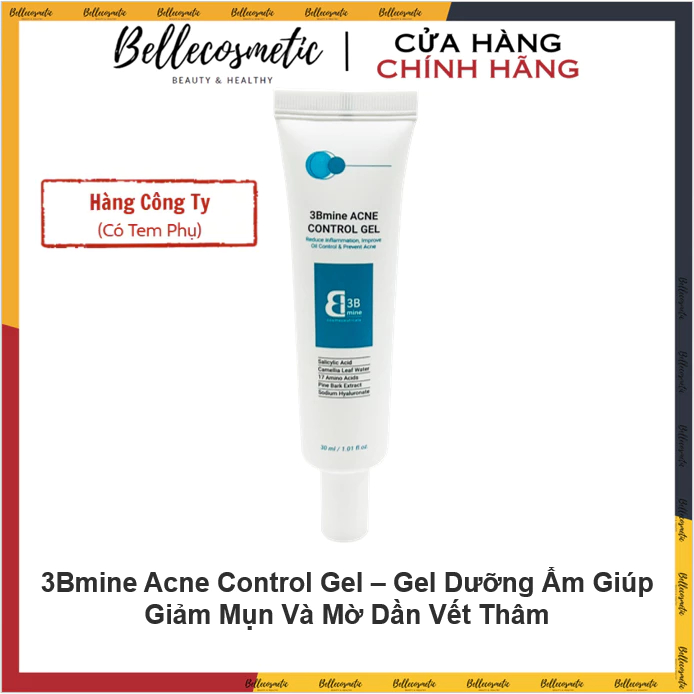 [Hàng cty] 3Bmine Acne Control Gel – Gel Dưỡng Ẩm Giúp Giảm Mụn Và Mờ Dần Vết Thâm