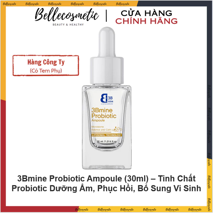 [Hàng cty] 3Bmine Probiotic Ampoule (30ml) – Tinh Chất Probiotic Dưỡng Ẩm, Phục Hồi, Bổ Sung Vi Sinh