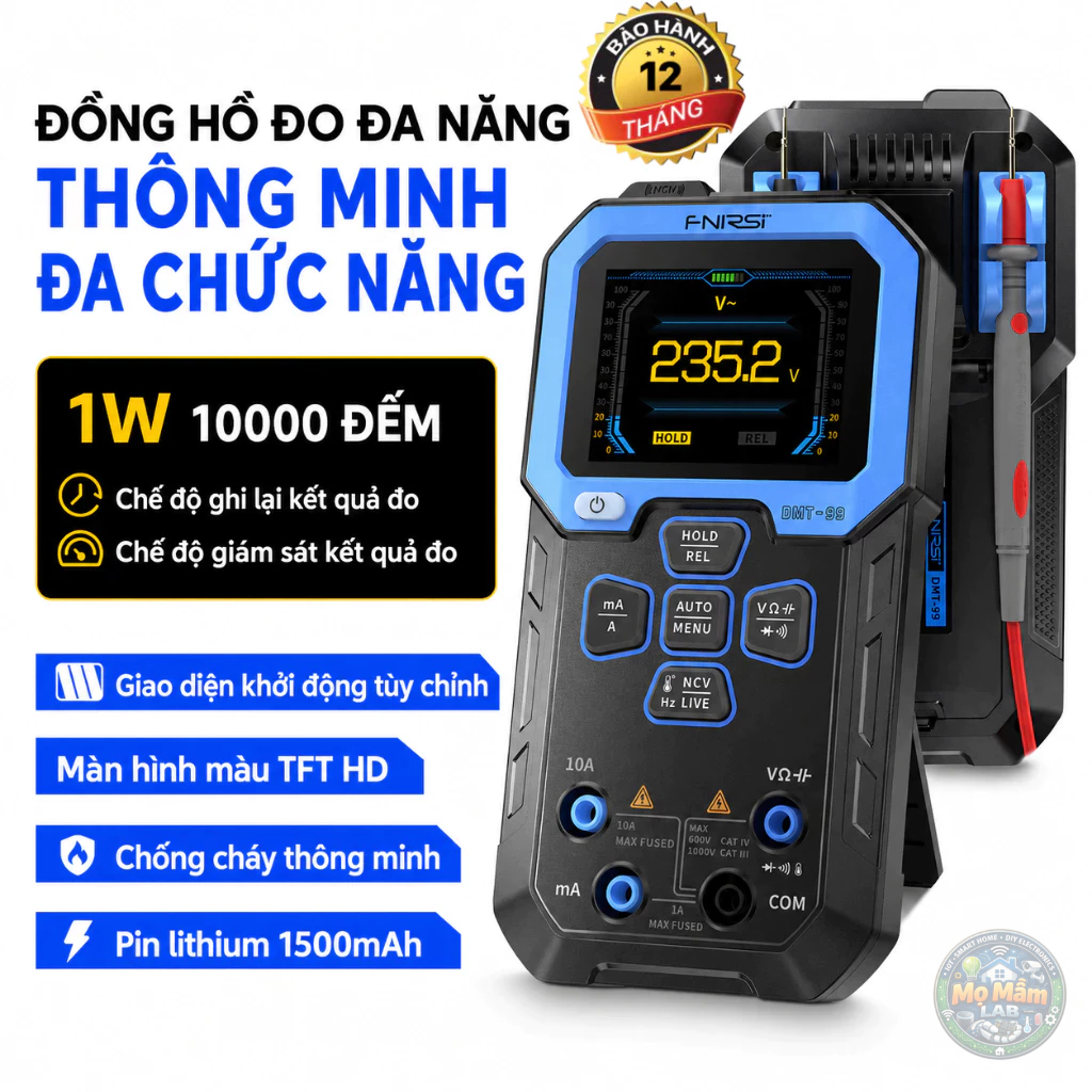 Đồng Hồ Vạn Năng FNIRSI DMT-99, Màn Hình Màu TFT 2.4inch, Tự Động Nhận Diện, Đo AC/DC, NCV, Nhiệt Độ