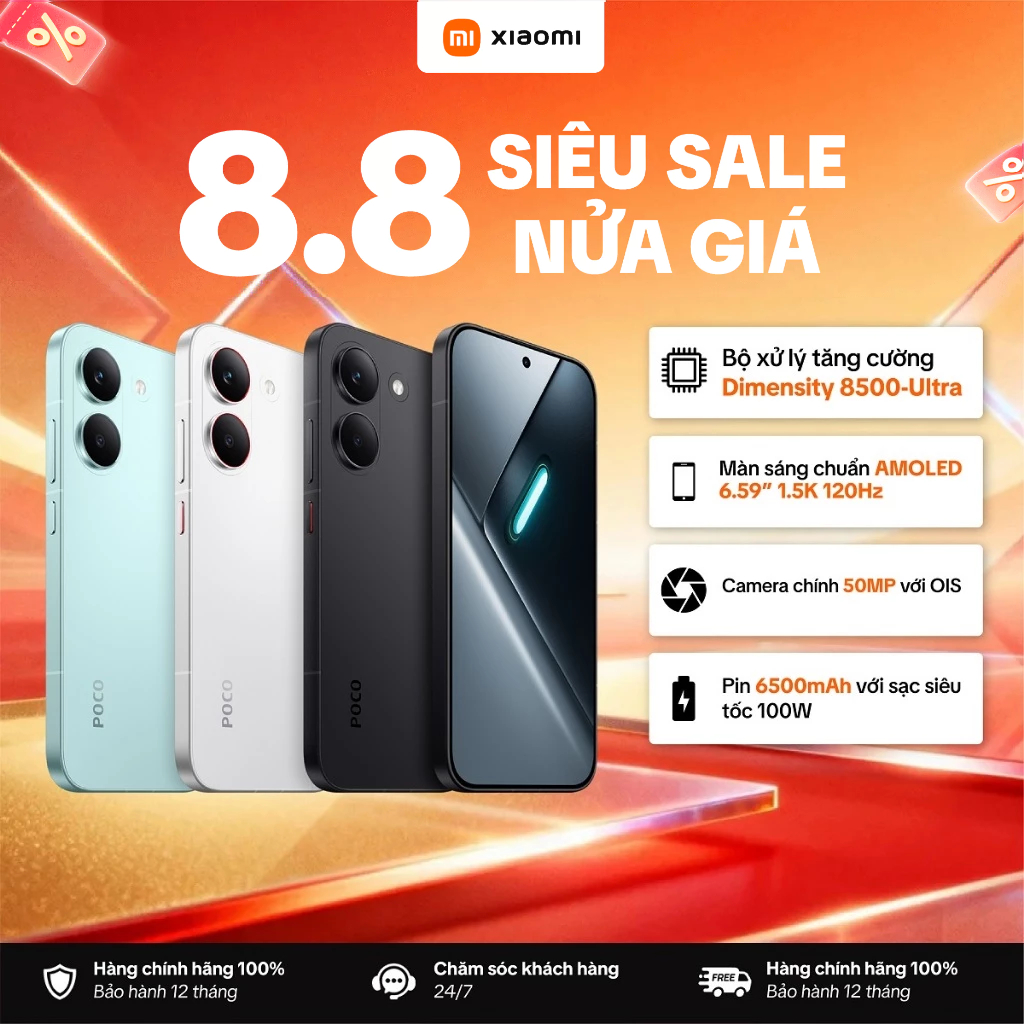 Điện thoại XIAOMI POCO X8 Pro 5G (8+256GB | 8+512GB | 12+512GB) | Màn 6.59" 1,5K 120Hz - Bảo Hành 18 Tháng | BigBuy360 - bigbuy360.vn