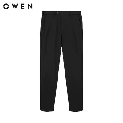 Owen - Quần tây Regular Fit QR261095 màu Đen chất liệu TR Spandex