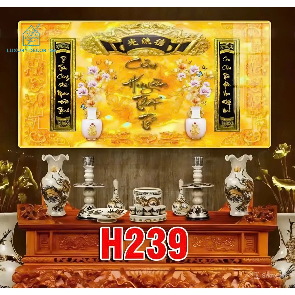 [TRANH TRÁNG GƯƠNG] CỬU HUYỀN THẤT TỔ In Cao Cấp - Trang Trí Nhà Cửa. Để Ban Thờ , Phòng Khách- Quà