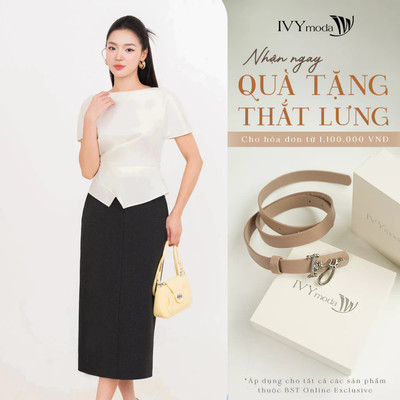Chân váy nữ dáng dài, chân váy bút chì dáng dài xẻ sau IVY moda MS 31T0231