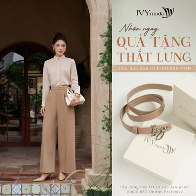 Quần dài ống suông Tuytsi cạp cao, Quần âu công sở dạo phố nữ IVY moda MS 22T0283