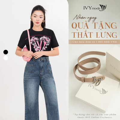 Áo thun nữ cotton họa tiết trái tim, áo thun tay ngắn basic dạo phố IVY moda MS 57T0275